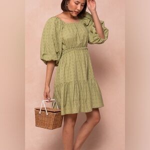 Ivy City Co Green Ruffled Tiered Sundress